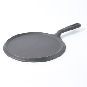 HAWOK Cast Iron Round Griddle, Pre-seasoned Comal Pan, 9.5"