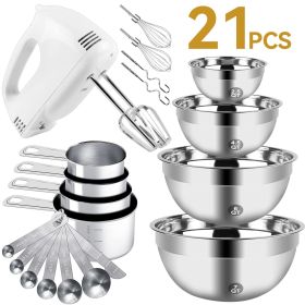 Upgrade 5-Speeds Mixers with Silver Nesting Stainless Steel Mixing Bowl