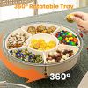 2Pcs Size Options Divided Serving Tray with Lid