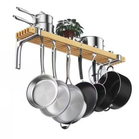 36-inch x 8-inch Wall Mounted Metal Wood Pot Rack